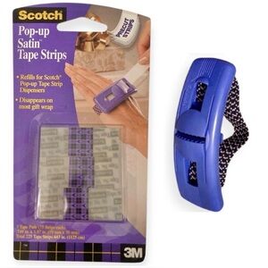Scotch Pop-Up Satin Tape 3 Dispenser Refills Pads 225 Pre-cut Strips Desktop 3M